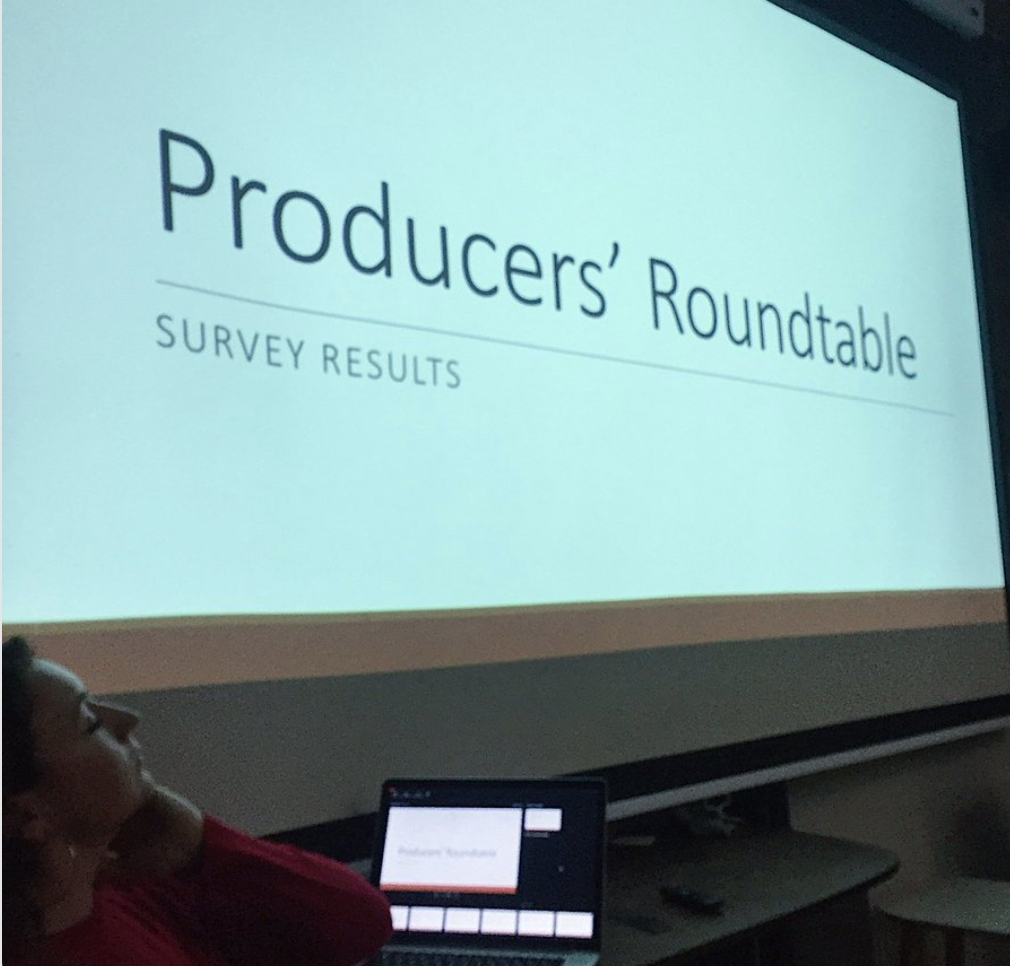 "Presentation slide from the roundtable event"